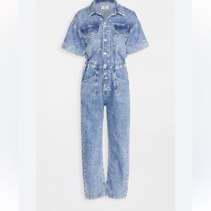 Free People Blue Denim Jumpsuit with Relaxed Fit